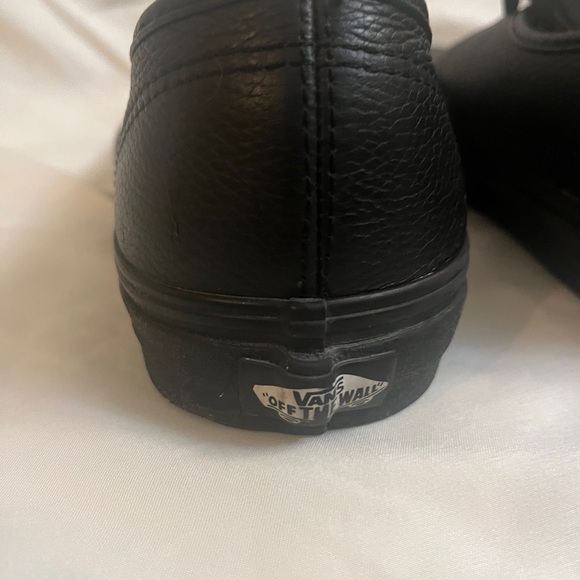 Vans Black Leather Shoes with Gold Accents - Picture 3 of 6